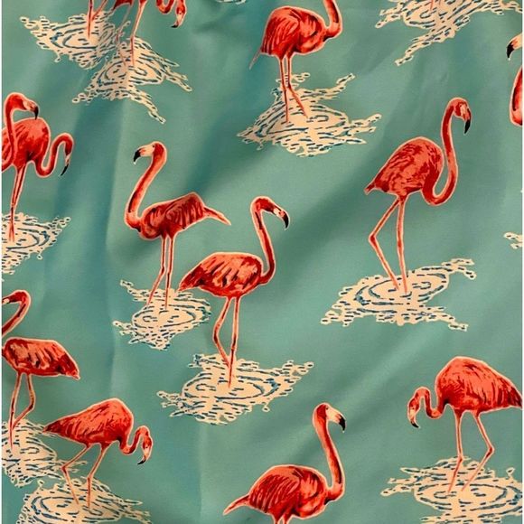 ☀️☀️☀️ Light Blue with Flamingo Swim Trunks - Picture 2 of 2